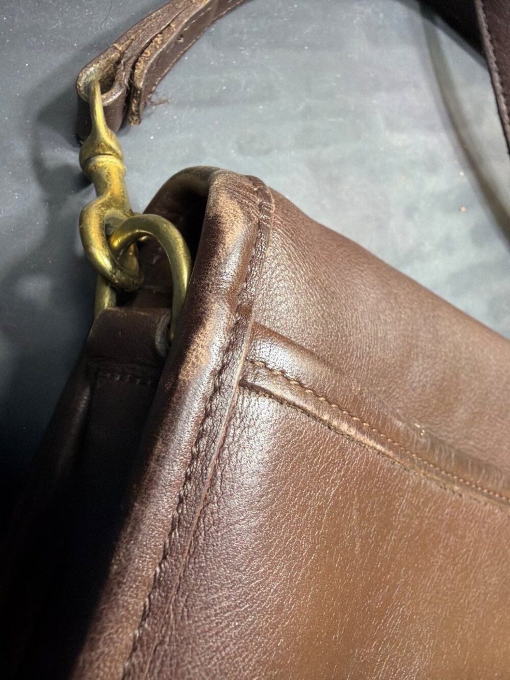 Authentic Vintage Coach Pocket Purse Brown Leather Crossbody Bag Women's Good - Picture 5 of 8
